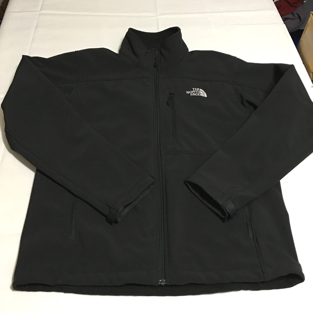 The North Face Softshell Jacket Mens Medium Black Full Zip Windproof